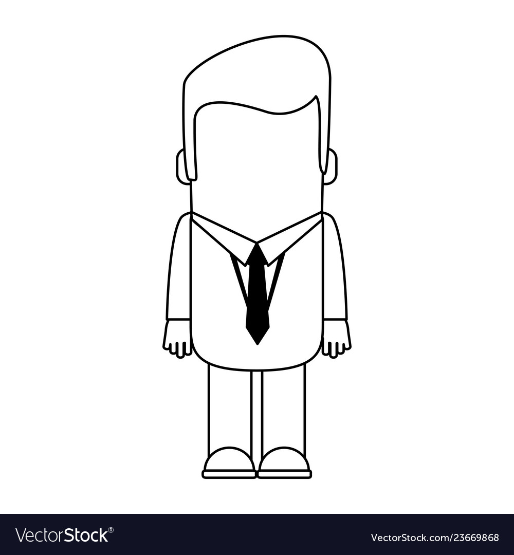 Businessman executive avatar in black and white vector image Businessman executive avatar in black and white