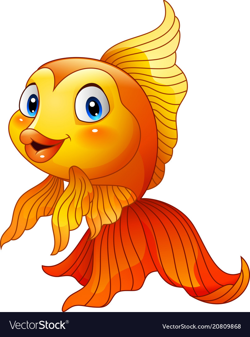 Cartoon cute goldfish Royalty Free Vector Image