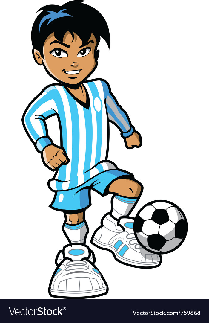 kids celebration Image soccer Vector player Royalty Cartoon football Free