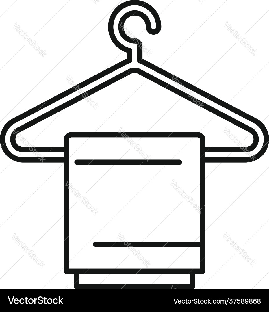 Clothes on hanger icon outline style Royalty Free Vector
