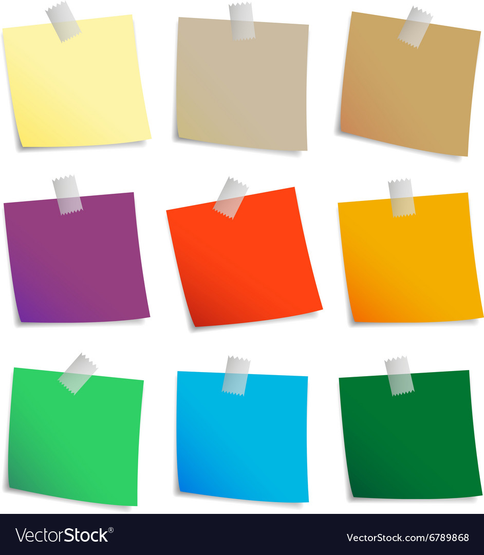 Colored Set Sticky Notes Royalty Free Vector Image