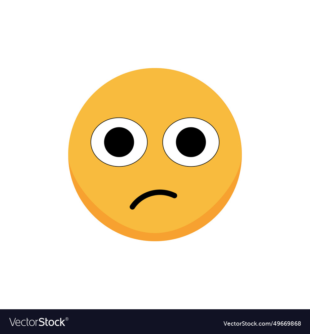 Distressed emoticon cartoon emoji flat Royalty Free Vector