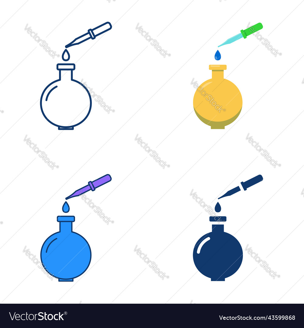 Flask and Dropper Icon Set