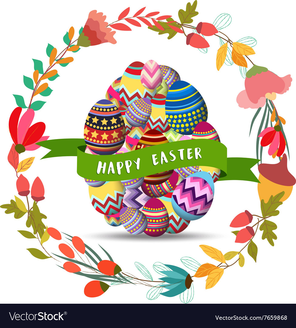 Floral Easter Wreath Frame