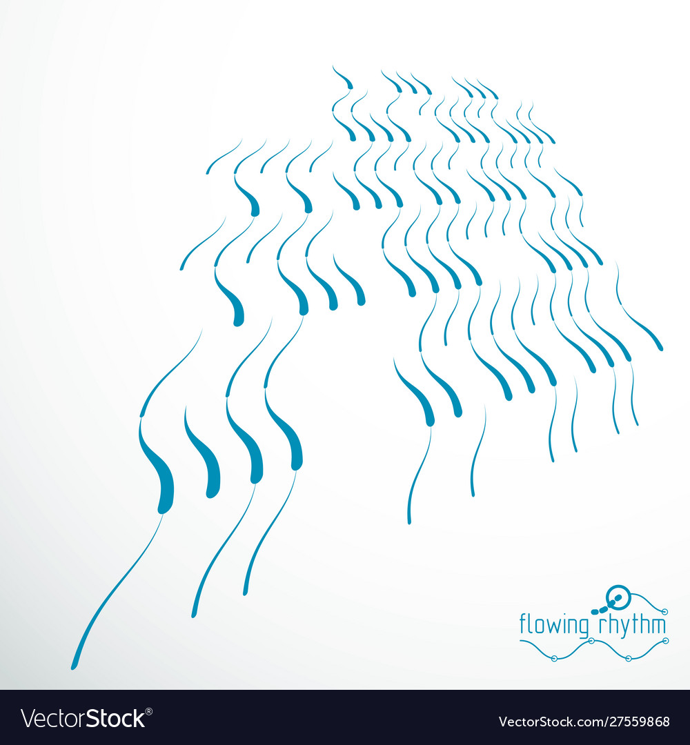 Flowing rhythm abstract wave lines background vector image Flowing rhythm abstract wave lines background
