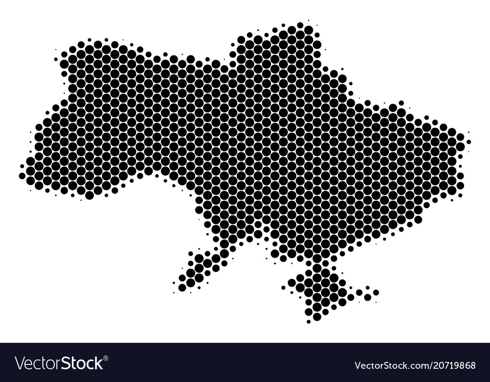 Halftone dot ukraine Karte mit Crimea Ikone