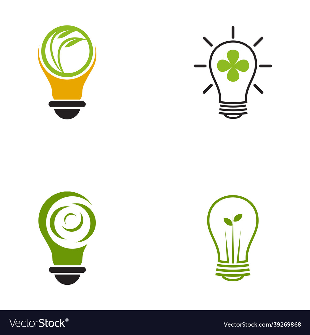 Light bulb electric logo design template Vector Image