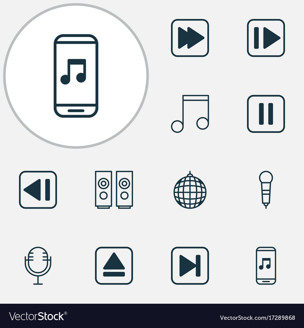 Multimedia icons set collection of extract device