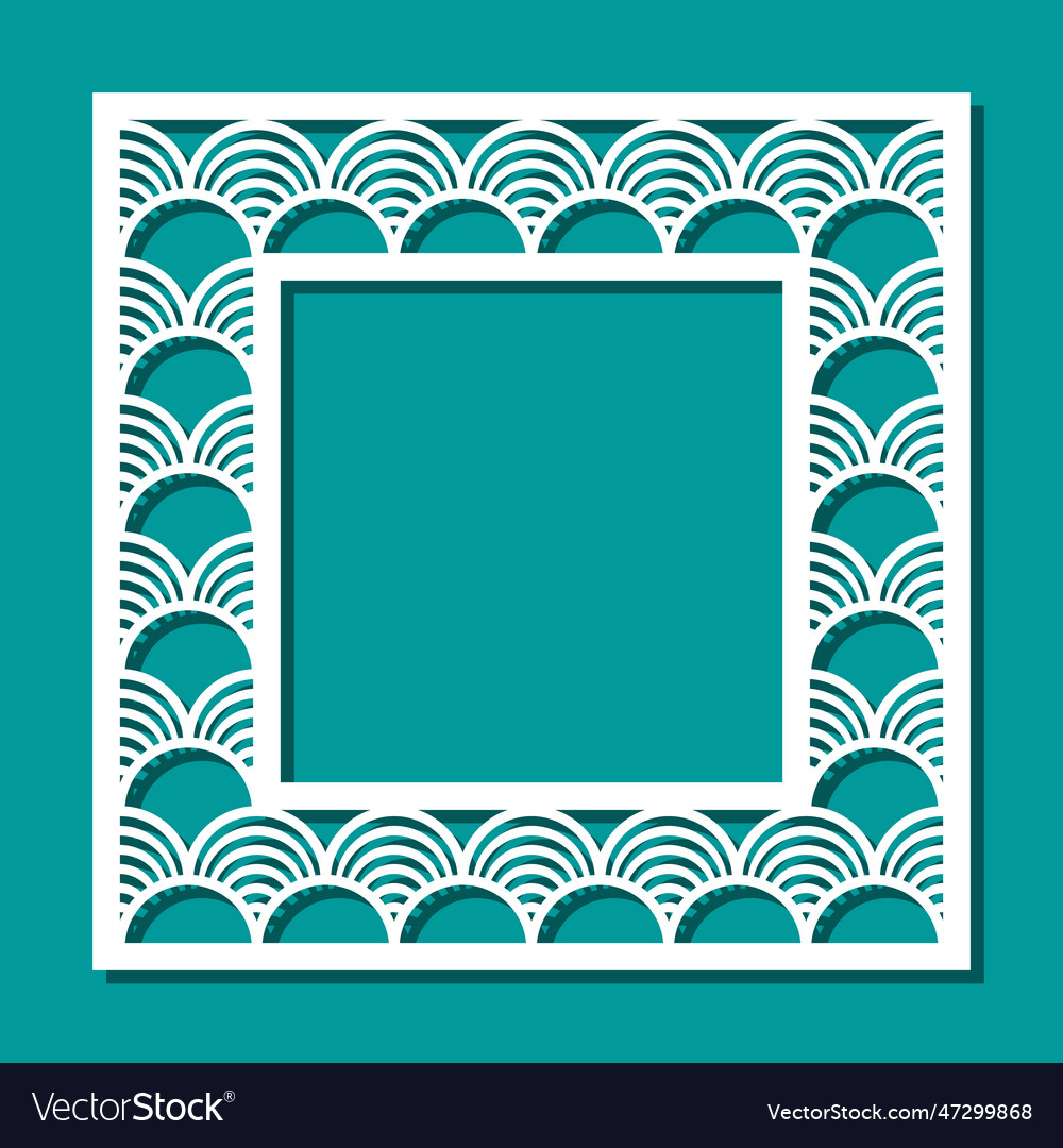 Openwork quadratischer Rahmen mit wavy abstraktem Muster