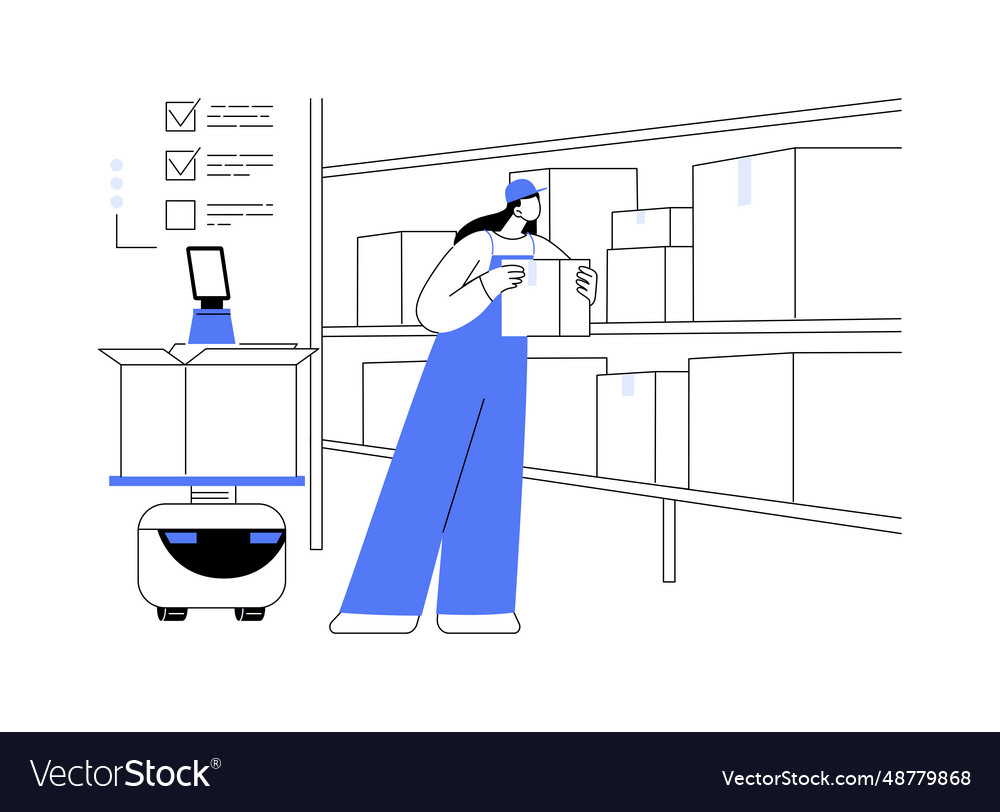 Picking robots abstract concept vector image Picking robots abstract concept