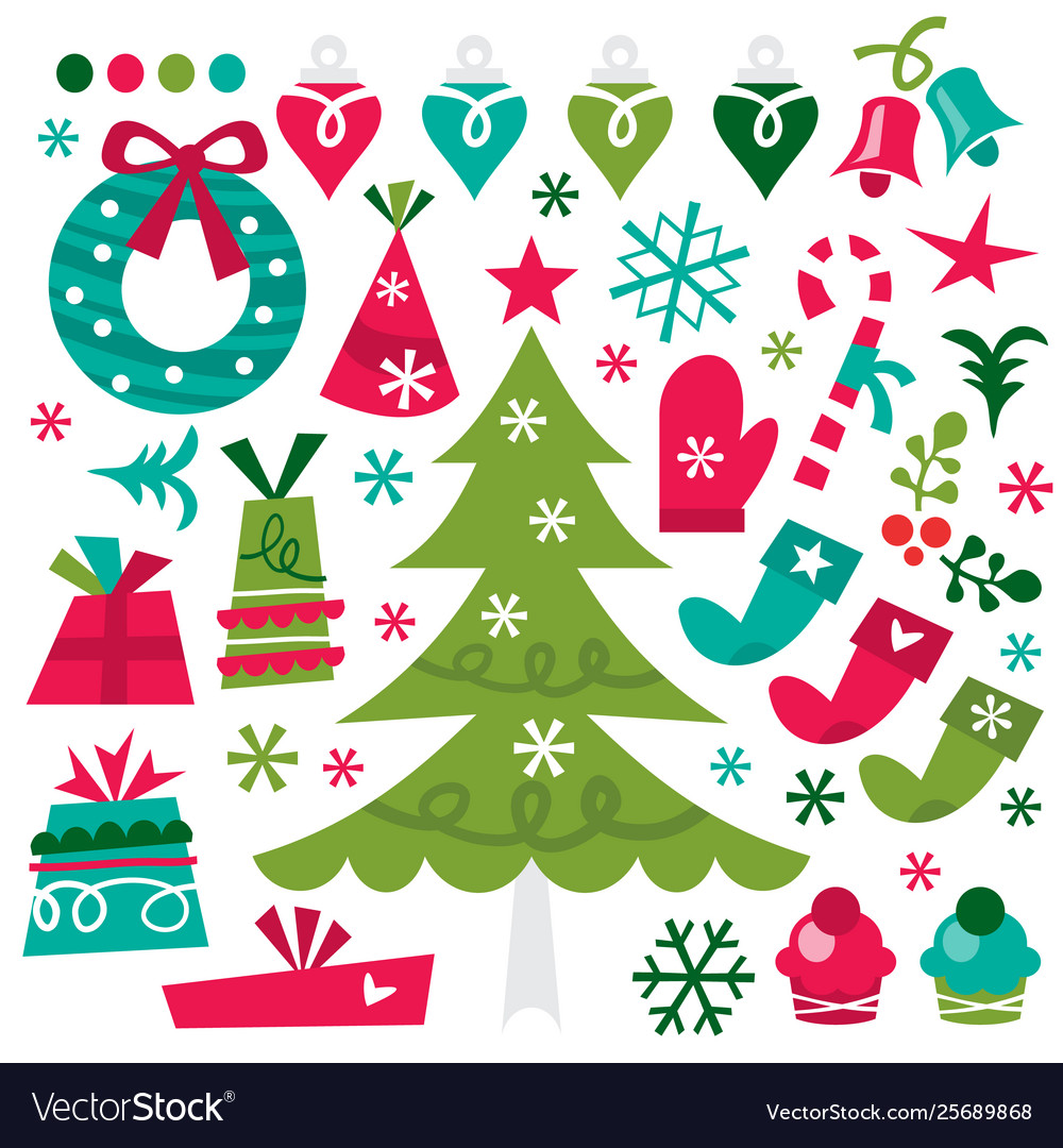 Retro Christmas Elements
