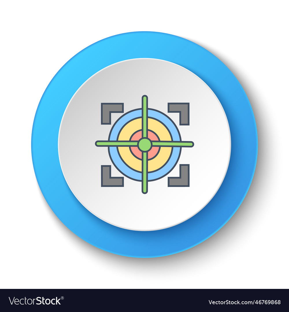Round button for web icon target sniper objective Vector Image Round button for web icon target sniper objective