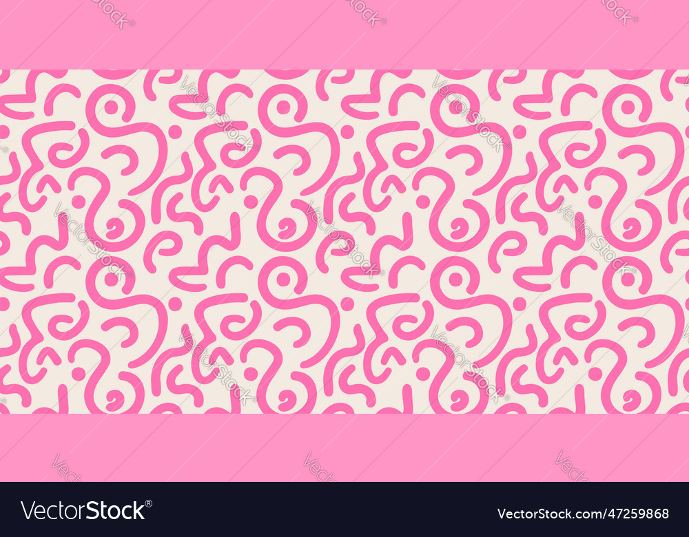Scribble squiggle lines seamless pattern vector image Scribble squiggle lines seamless pattern