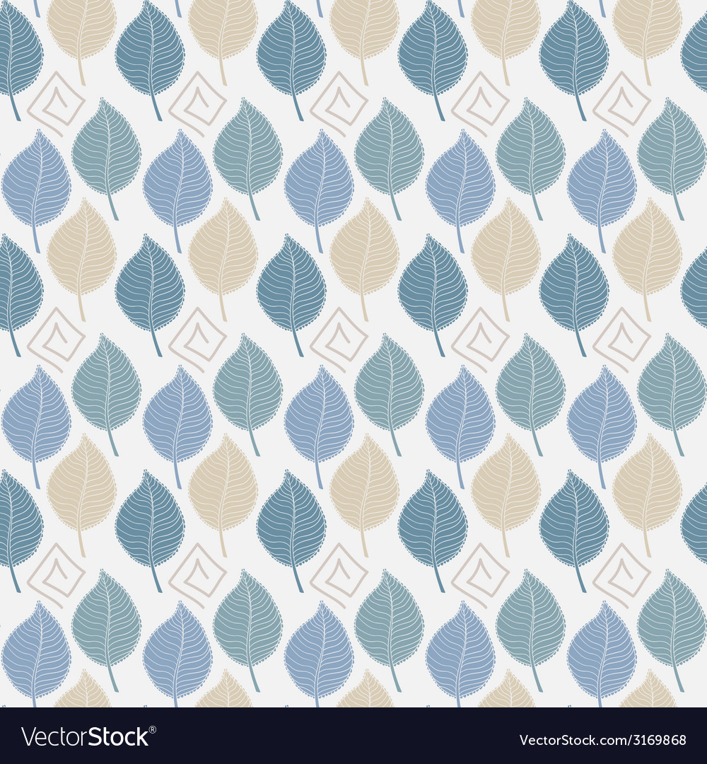 Seamless pattern with abstract autumn leaves
