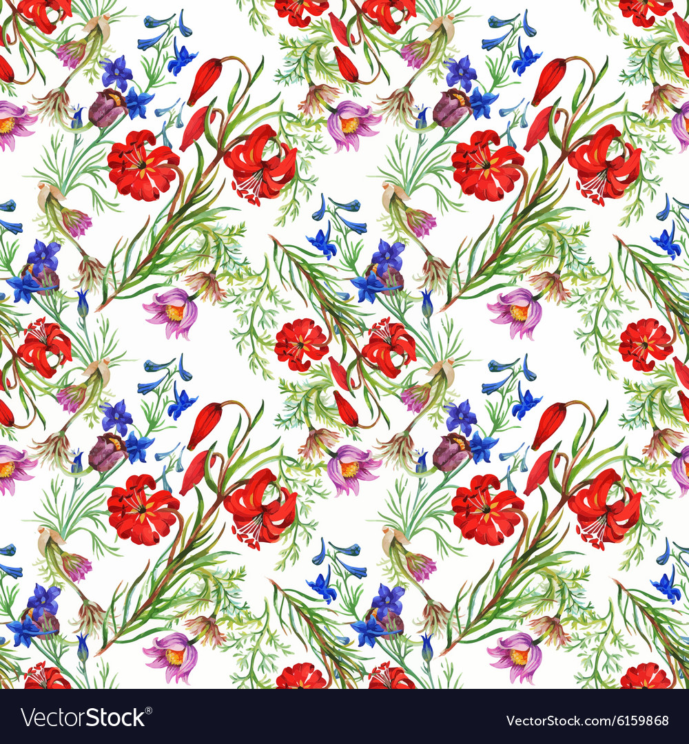 Seamless pattern with beautiful flowers