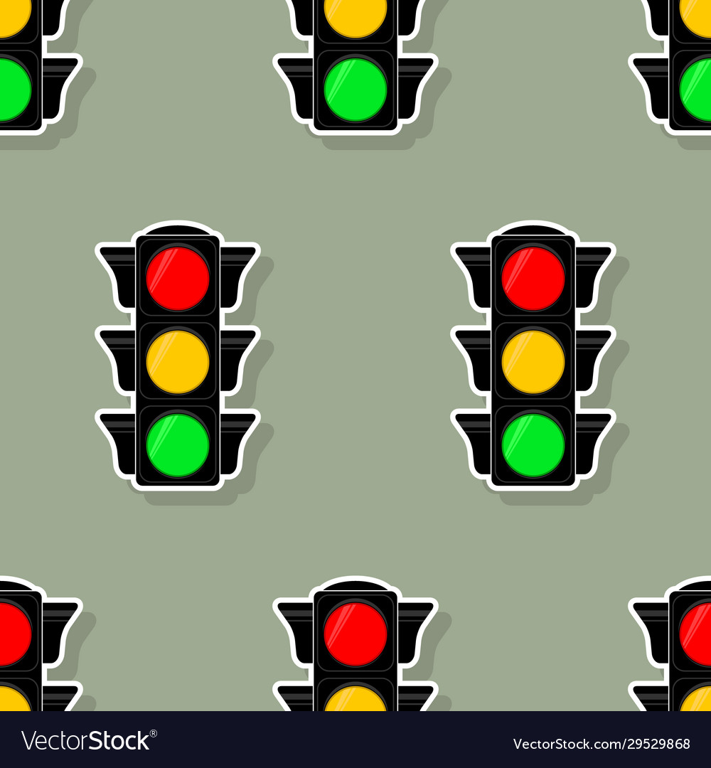 Seamless pattern with traffic semaphore