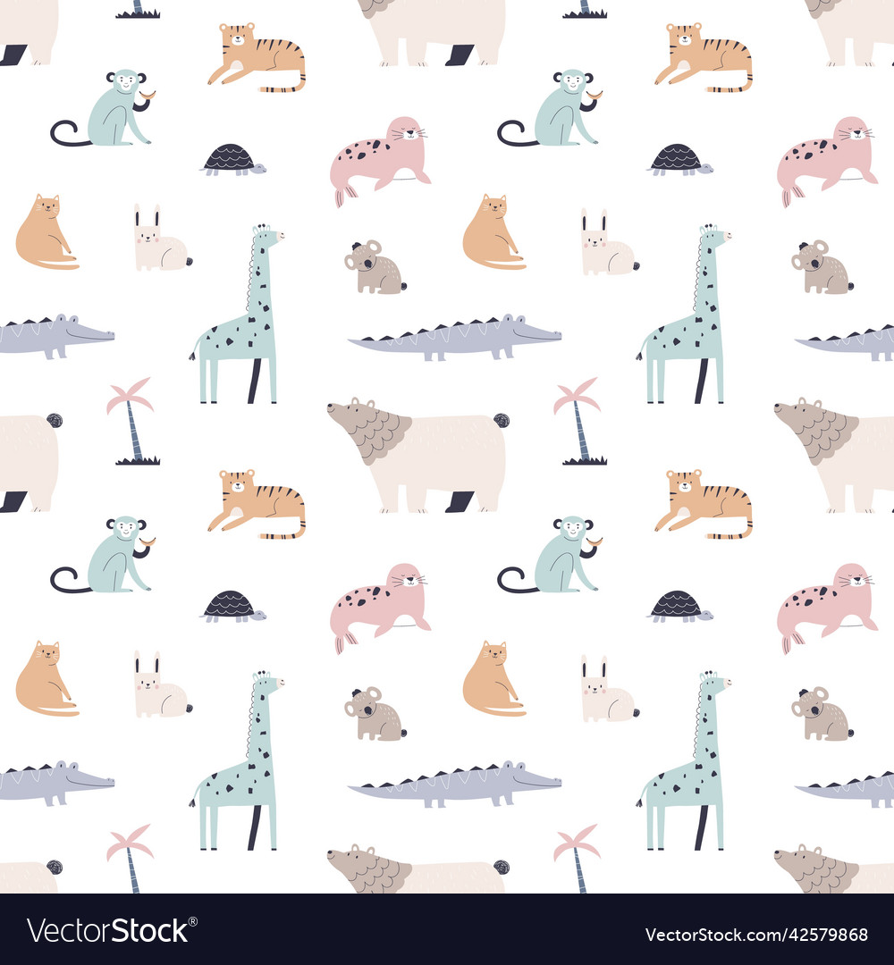 Seamless scandinavian pattern childish background vector image Seamless scandinavian pattern childish background