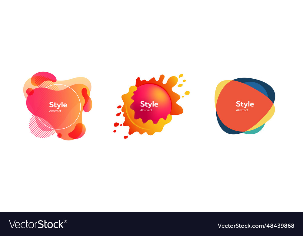 Set of colorful unique liquid shape graphic forms Vector Image Set of colorful unique liquid shape graphic forms