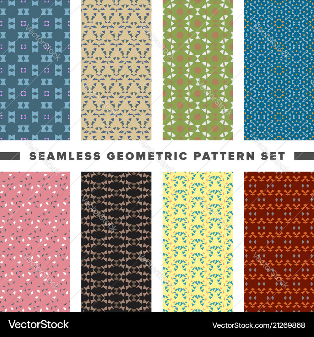 Set seamless decorative geometric shapes Vector Image