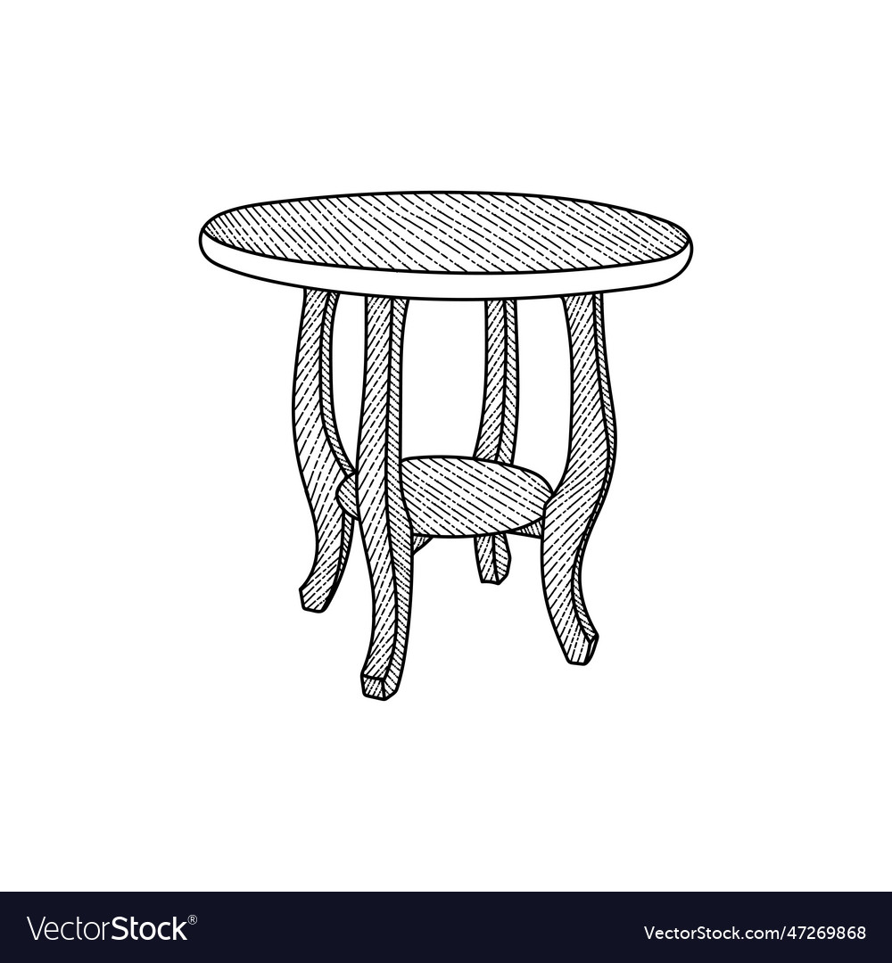 Table furniture elegant line art style design Vector Image