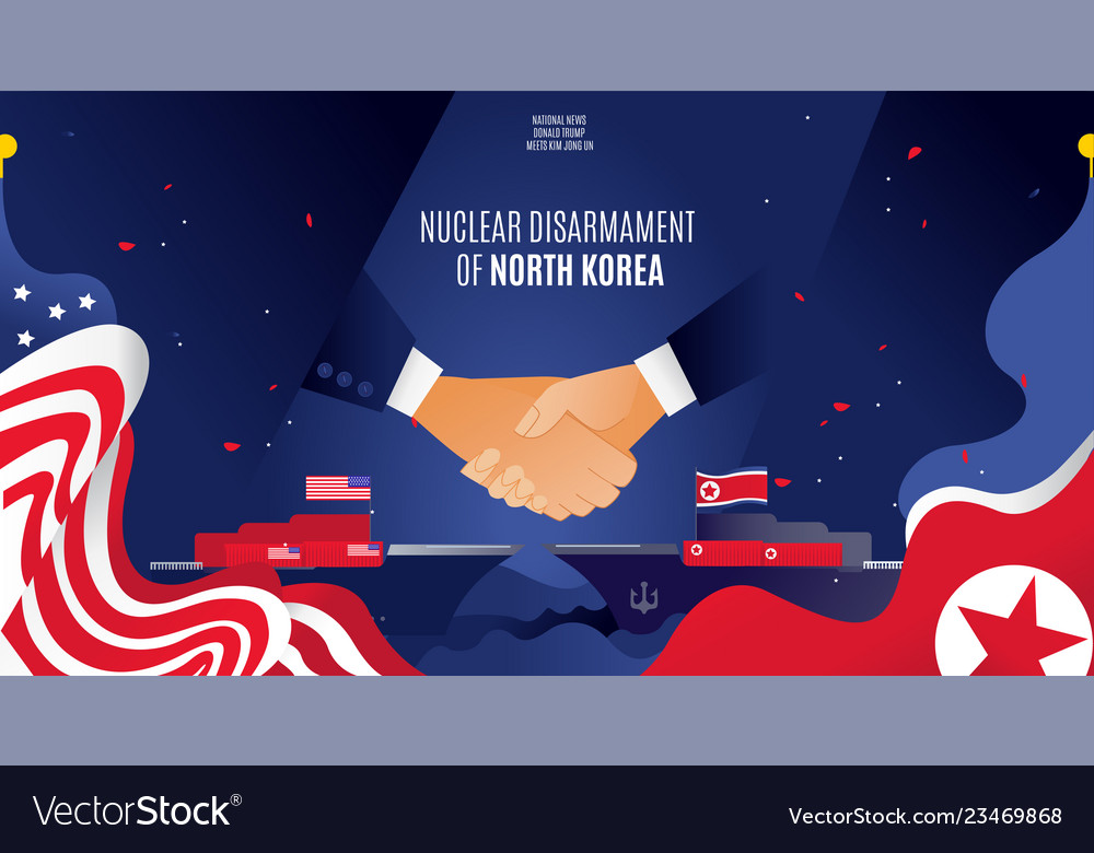 Uns und Nordkorea Banner Handshake