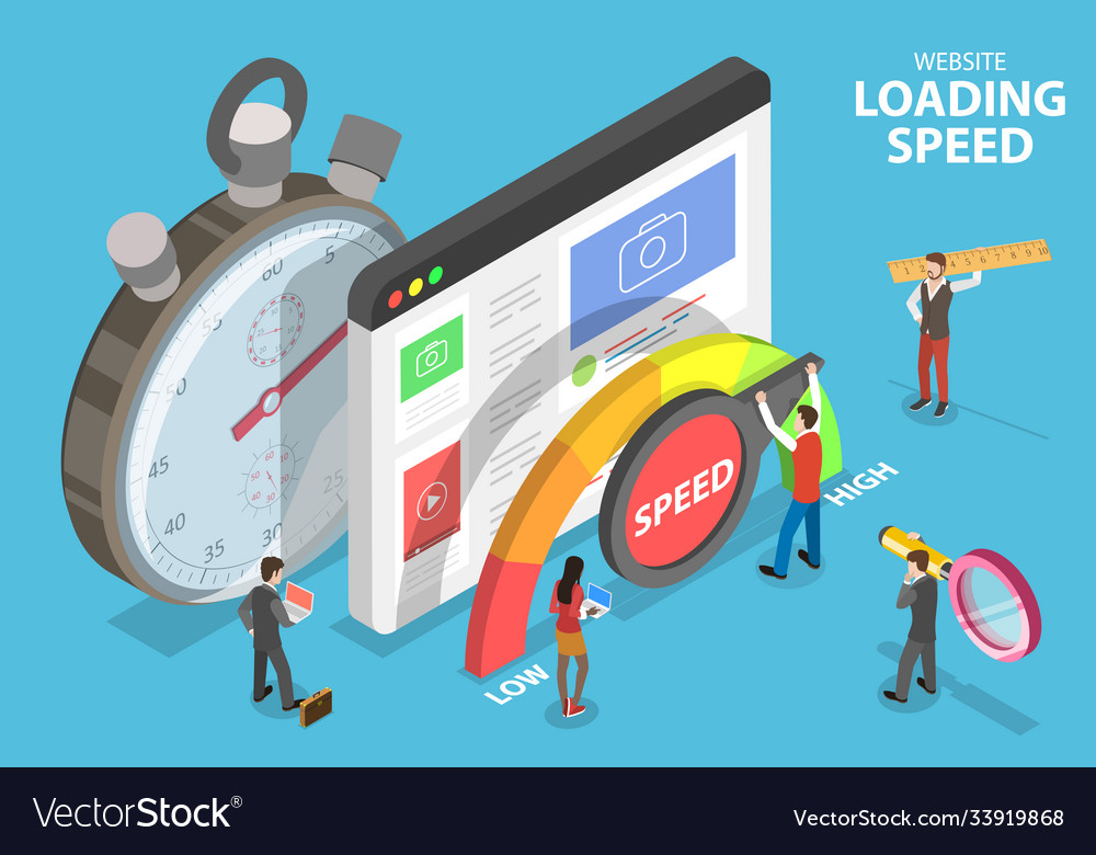 Website loading optimization page speed and seo Vector Image