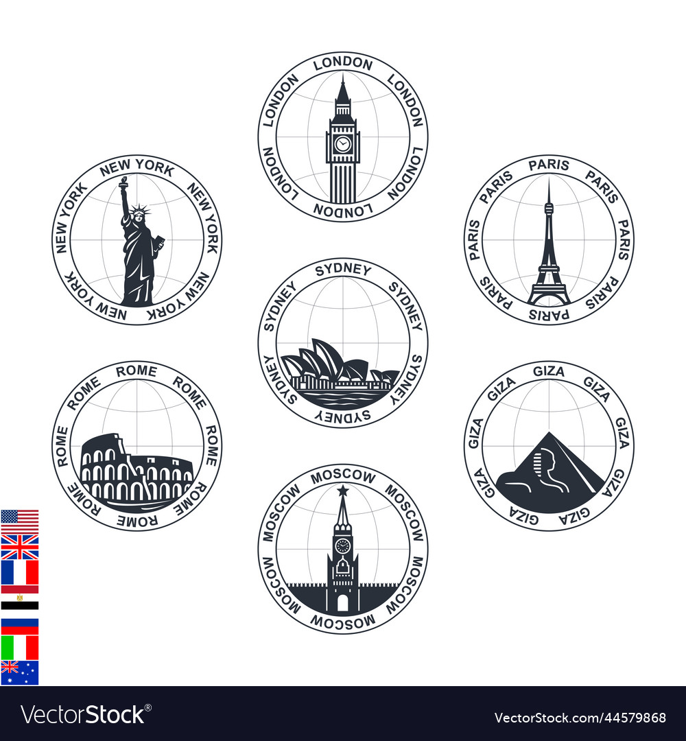 World City Landmarks - Stamps