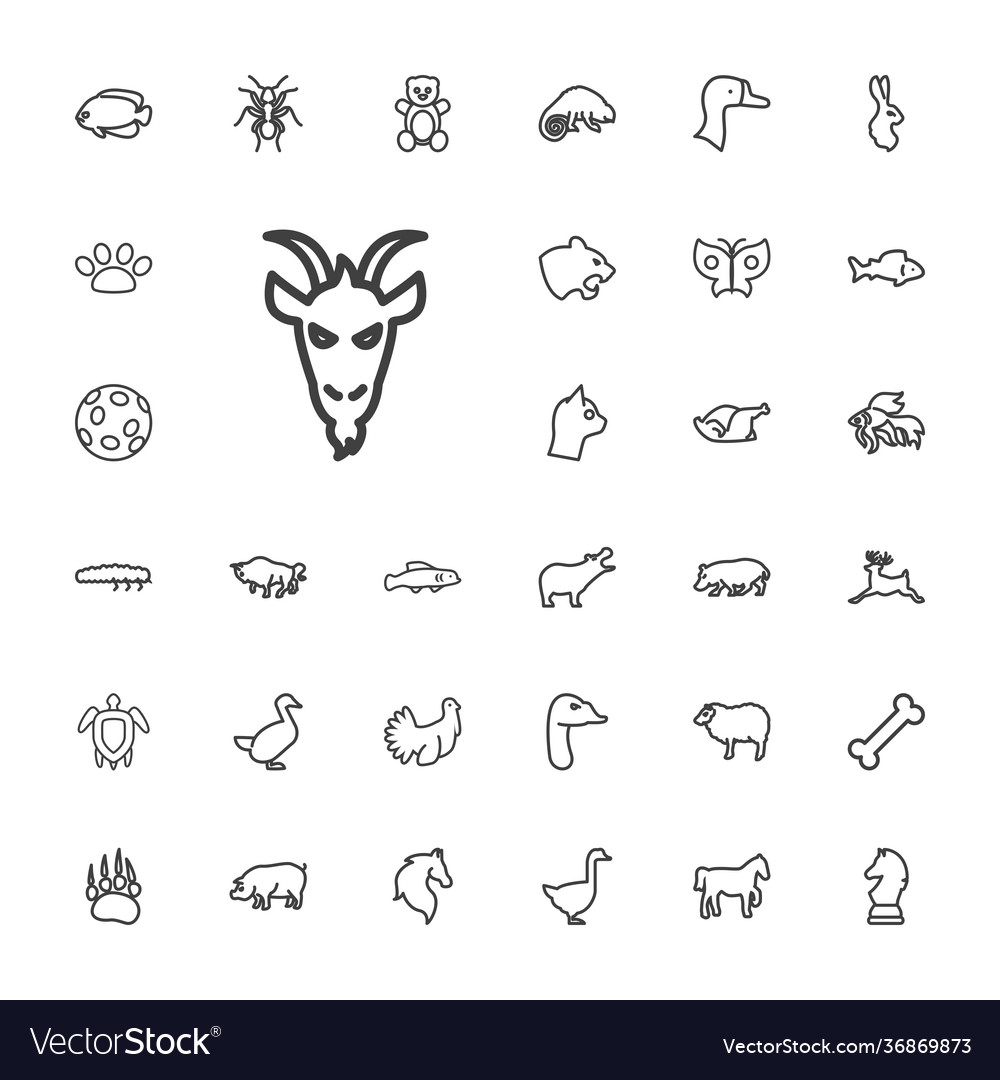 33 animal icons Royalty Free Vector Image - VectorStock