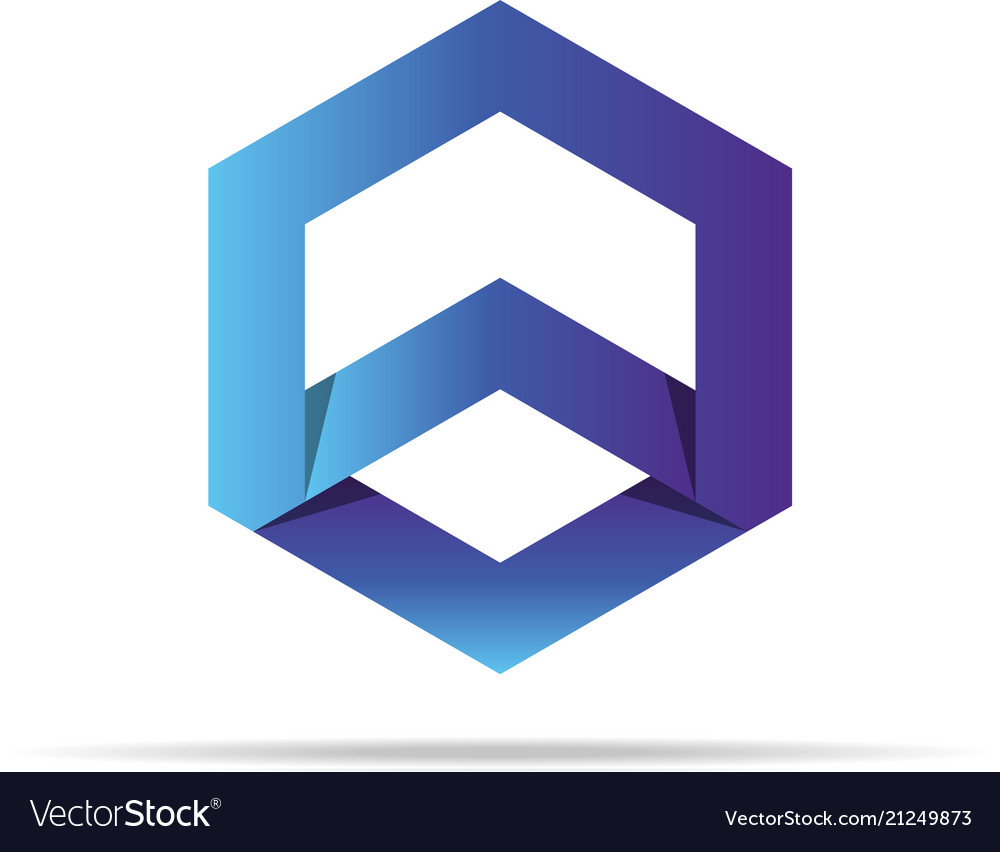 Abstract arrow box element geometric hexagonal
