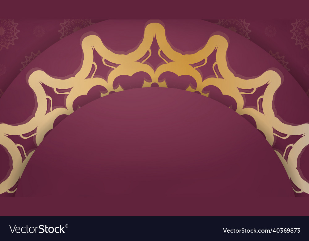 Burgundy background with vintage gold ornaments