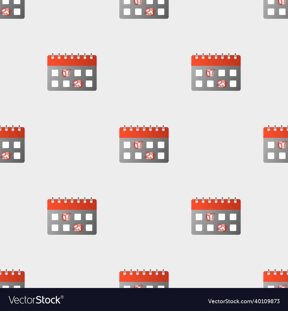 Calendar seamless pattern highlighted day