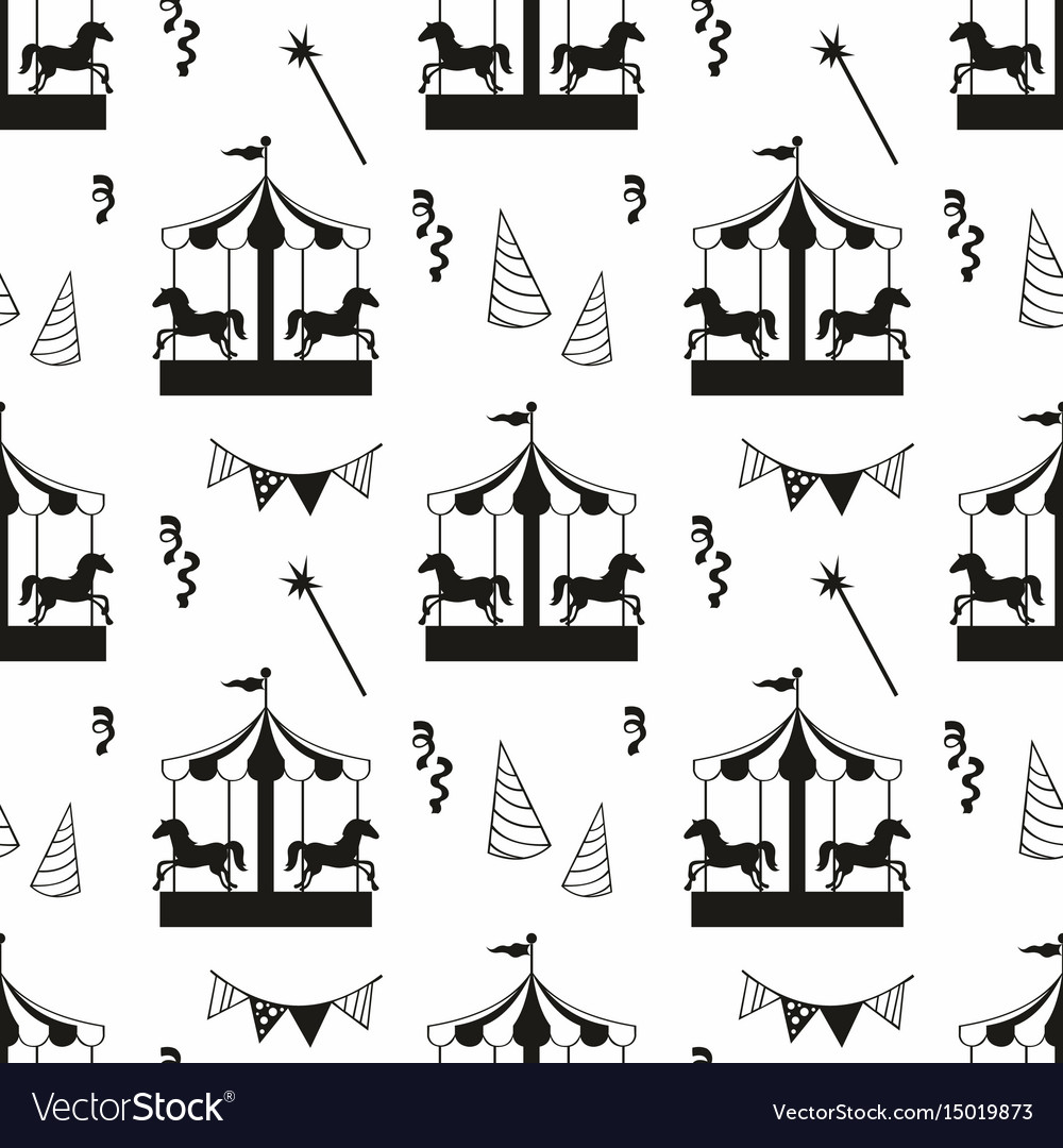 Carousel seamless pattern with