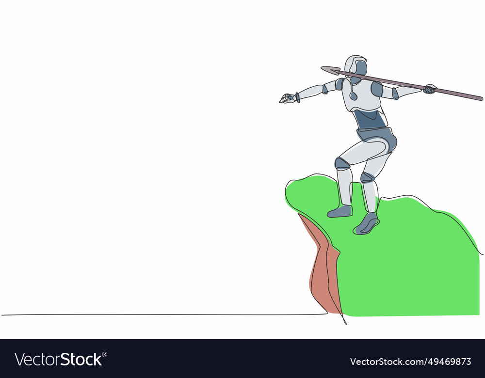 Continuous one line drawing robot standing
