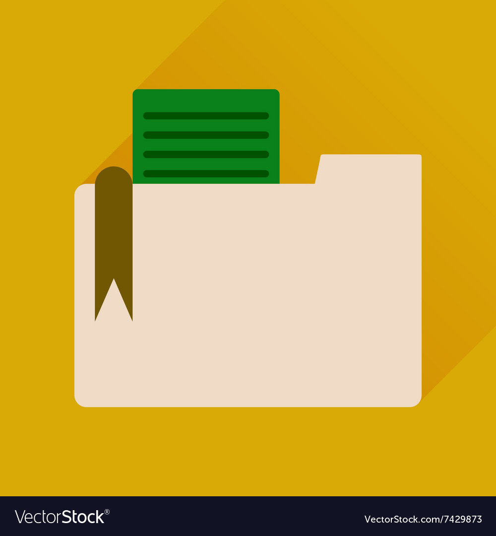 Flat icon with long shadow folder documents