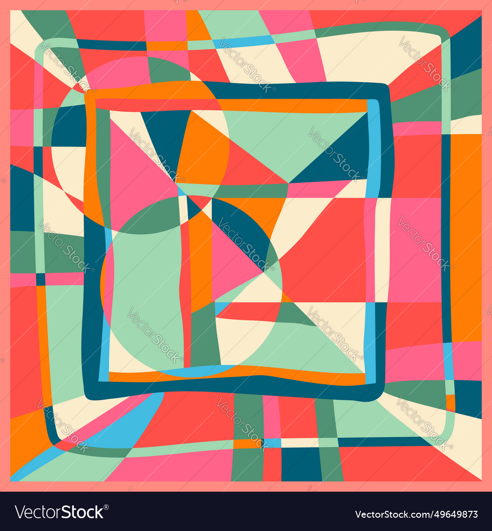Geometric style abstract colorful shapes pattern vector image Geometric style abstract colorful shapes pattern