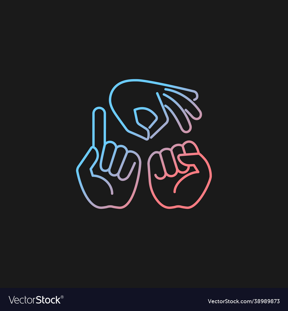 Gestures in communication gradient icon for dark