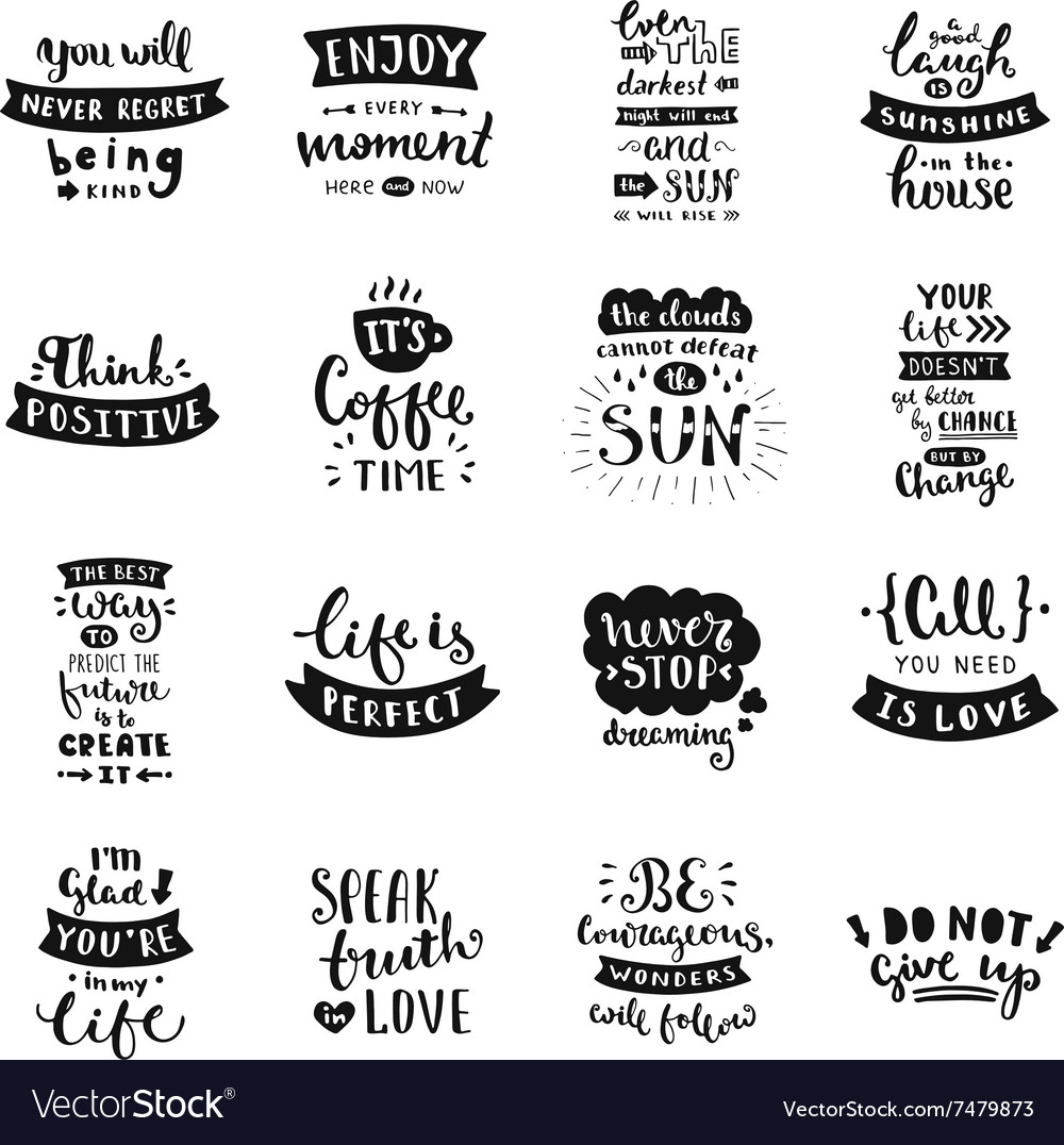 Hand Drawn Lettering Collection Royalty Free Vector Image