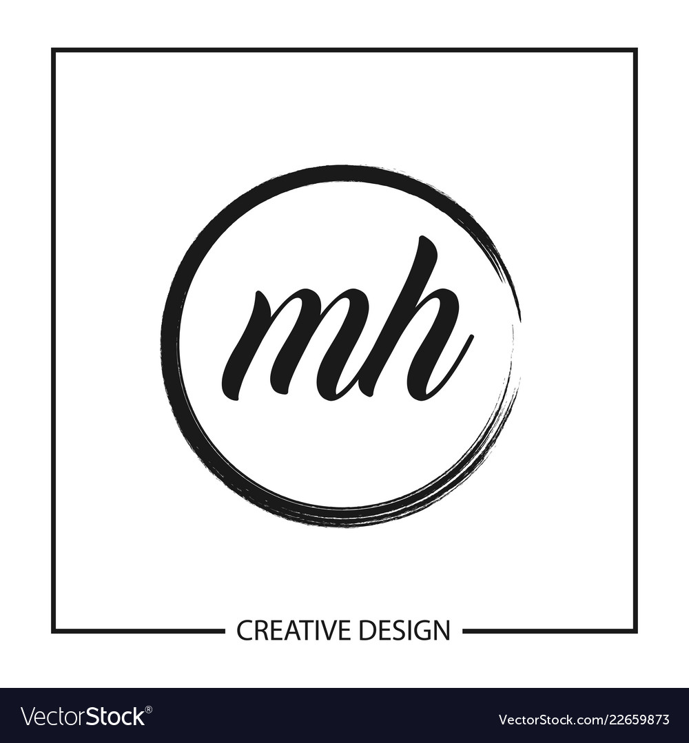 Initial letter mh logo template design