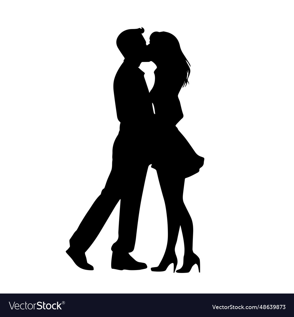 Kissing couple are loving vector image Kissing couple are loving
