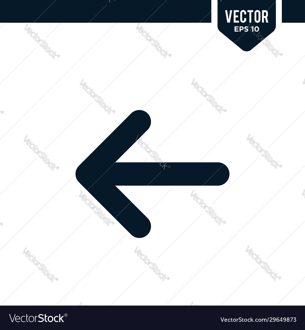 Left direction arrow icon collection in solid
