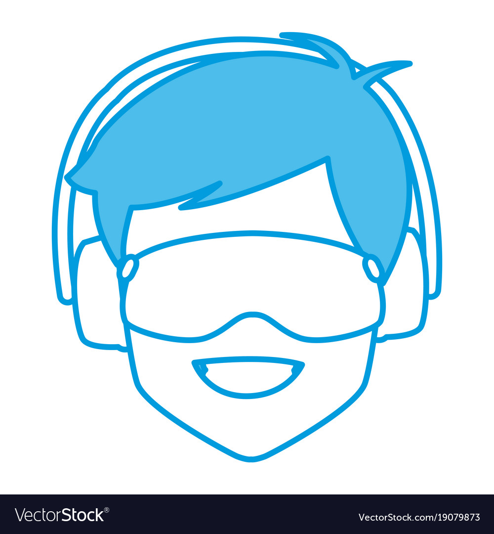 Man with winter googles face