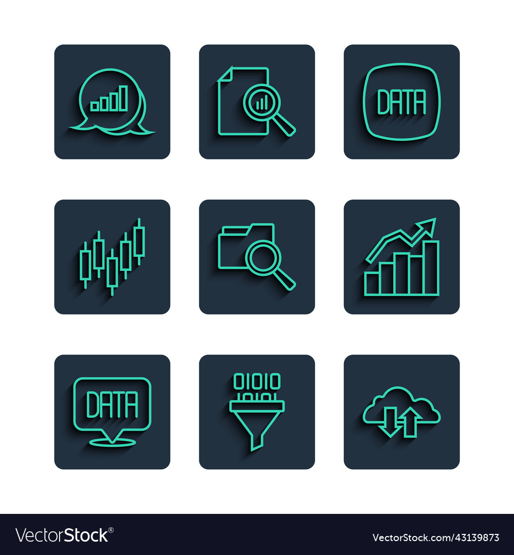 Set line data analysis binary code cloud