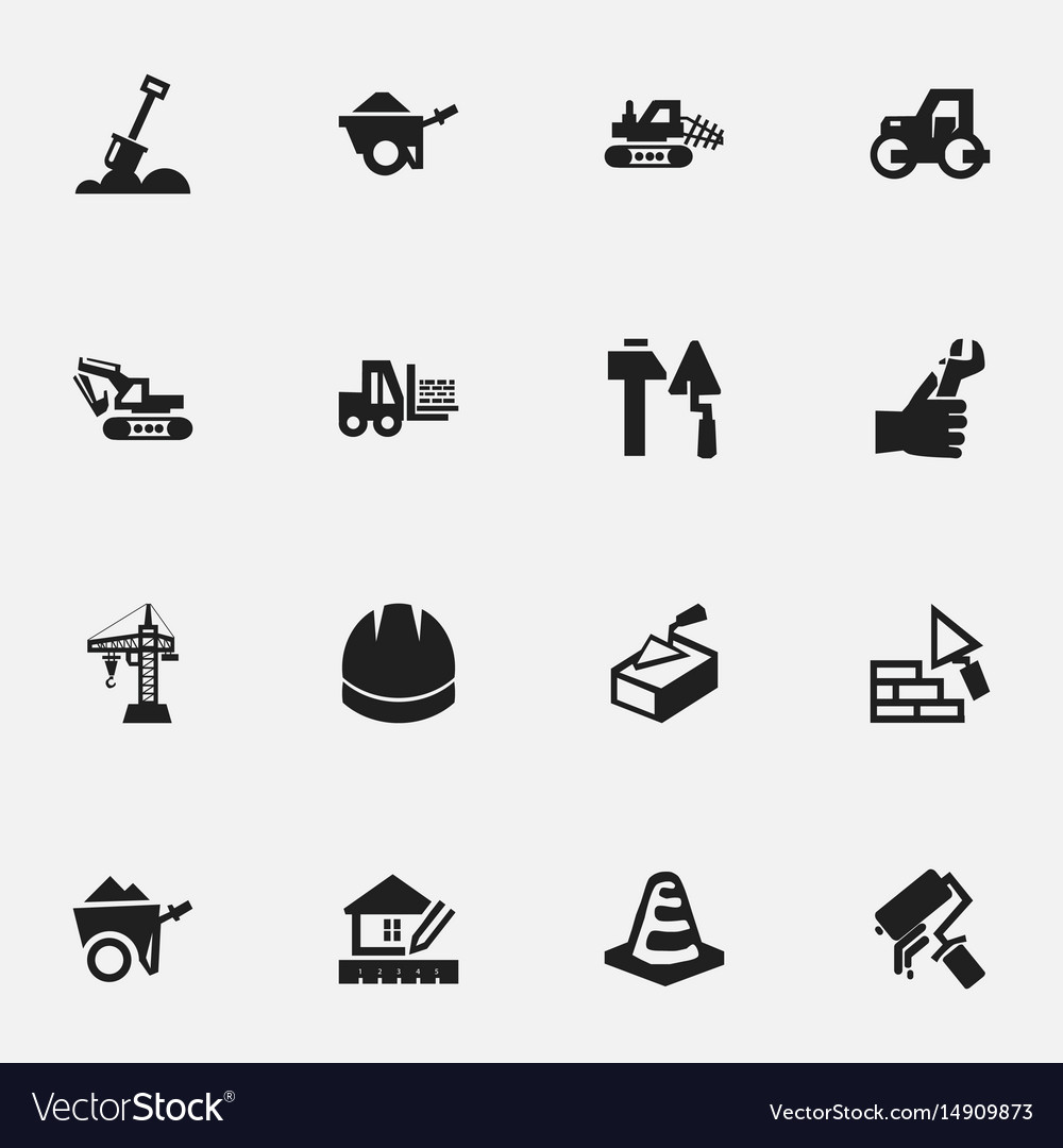Set of 16 editable structure icons includes