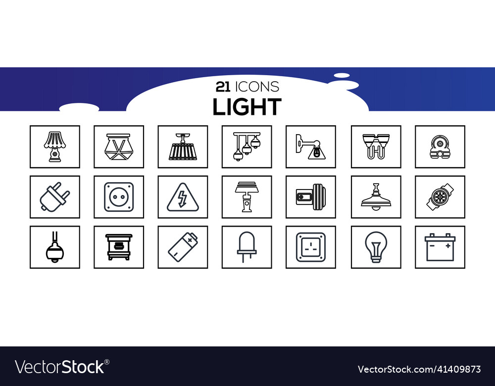 Simple set of light bulb related line icons Vector Image Simple set of light bulb related line icons
