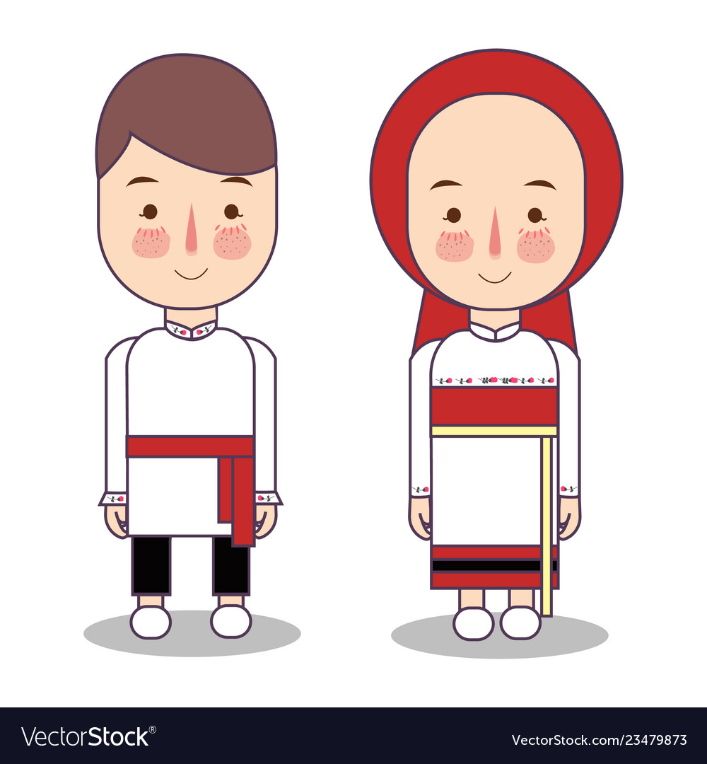 Traditional national clothes of russia set of Vector Image