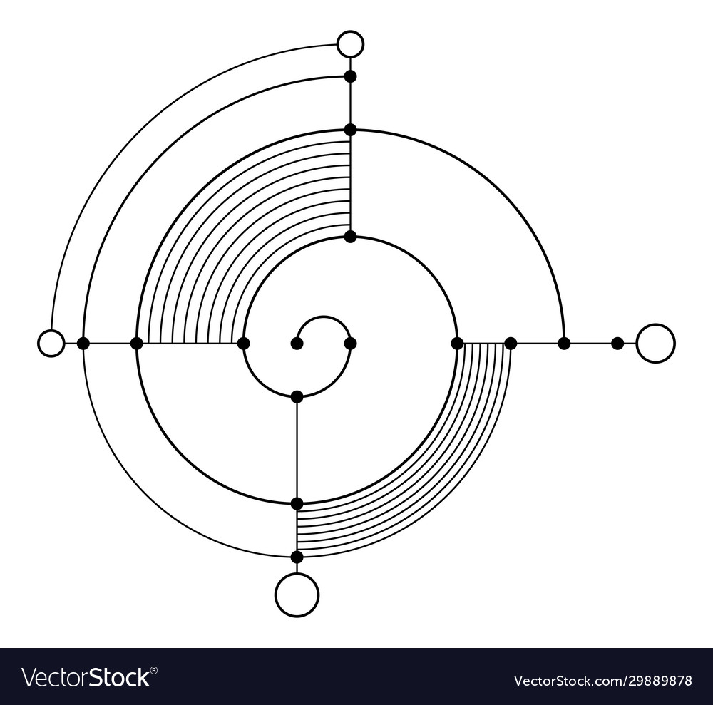 Abstract geometric round symbol isolated on white