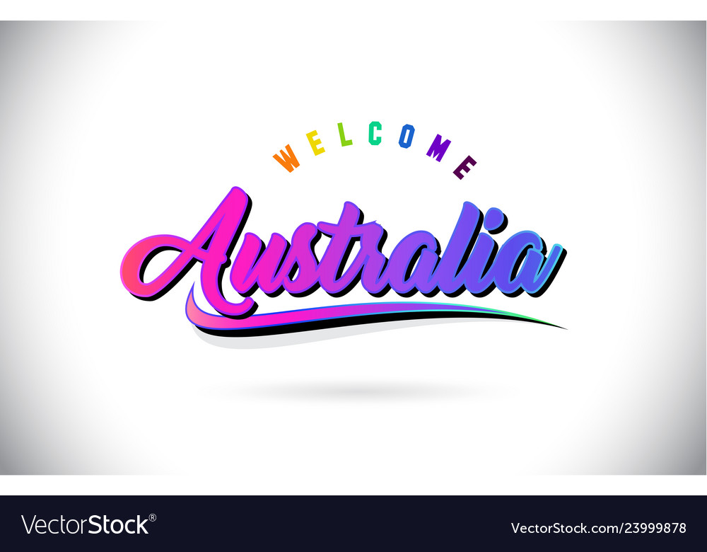 Australia welcome to word text with creative