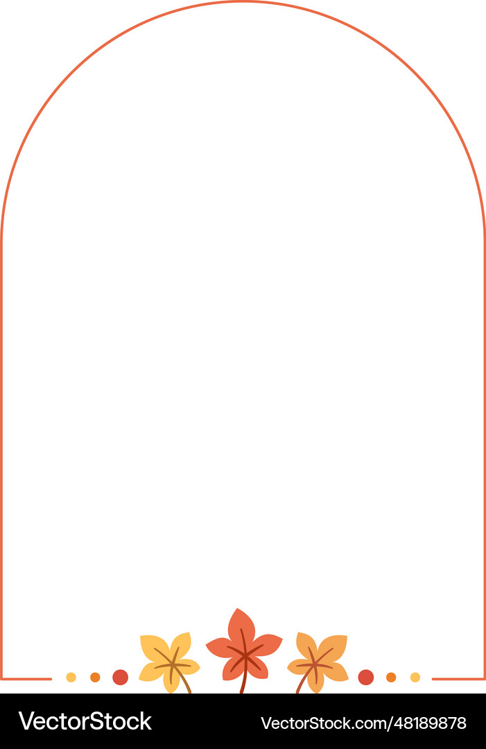 Cute autumn leaves frame border template can Vector Image