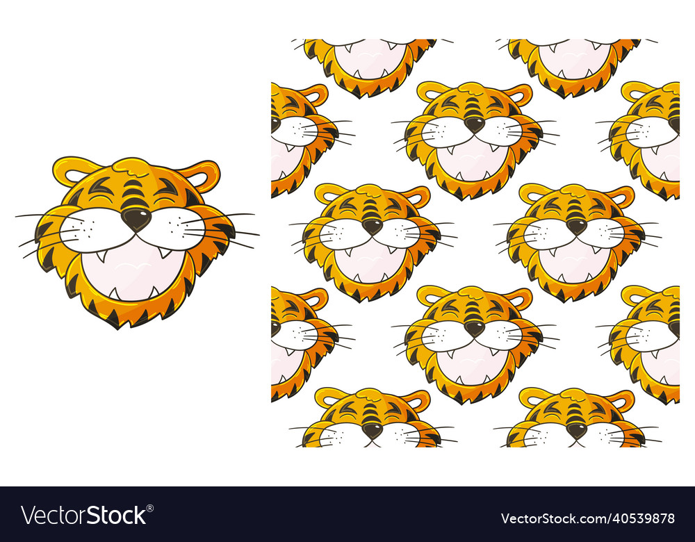 Cute set of element and seamless pattern ideal Vector Image Cute set of element and seamless pattern ideal