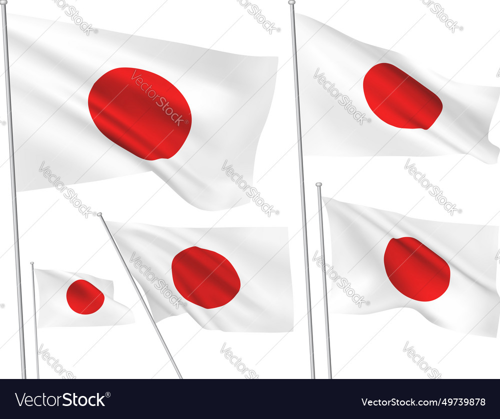 Flags of japan Royalty Free Vector Image VectorStock